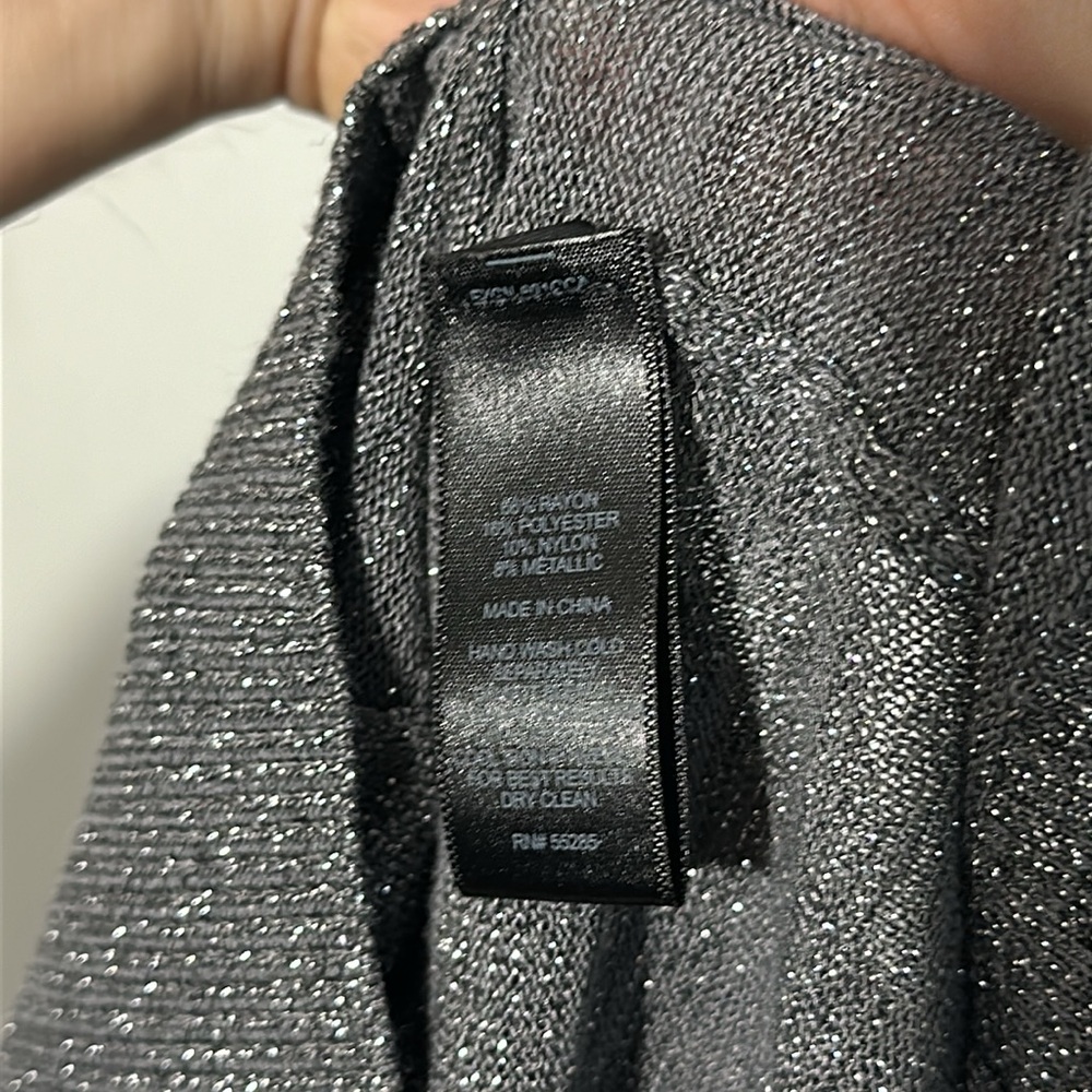 Woman’s Express Button Down Thin Silver Sparkling… - image 5